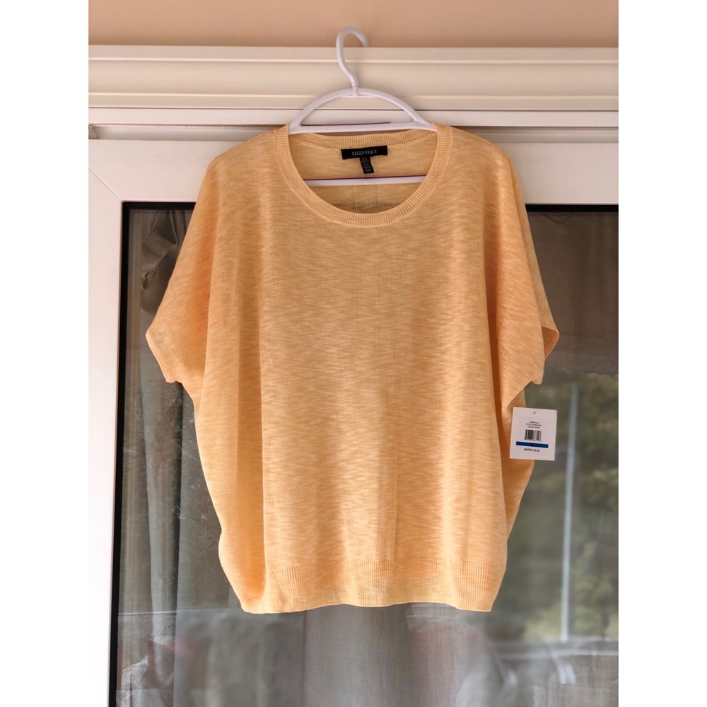 Ellen Tracy Knit Ochre SS Top
